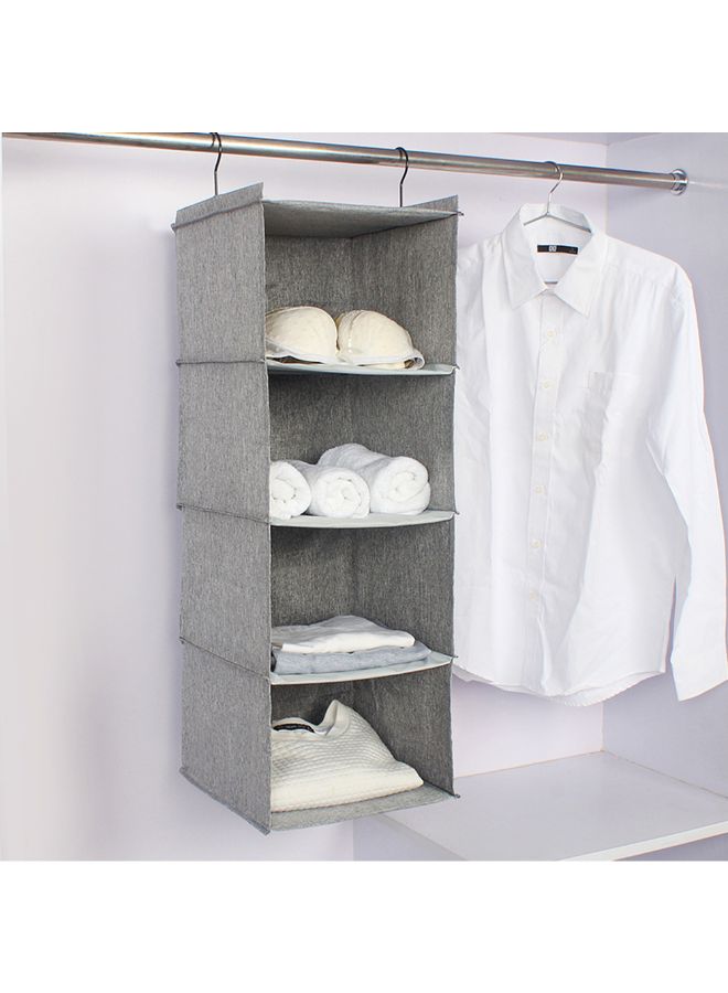 4-Shelf Hanging Closet Organizer Grey - Image 4
